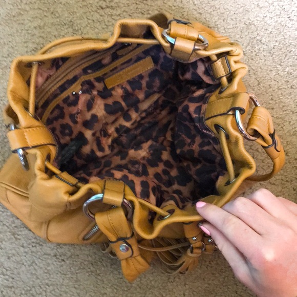 B. Makowsky Tan Leather Shoulder Bag - Picture 6 of 10